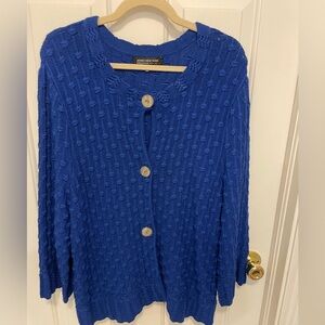 Jones New York Women's Vibrant Blue Cardigan